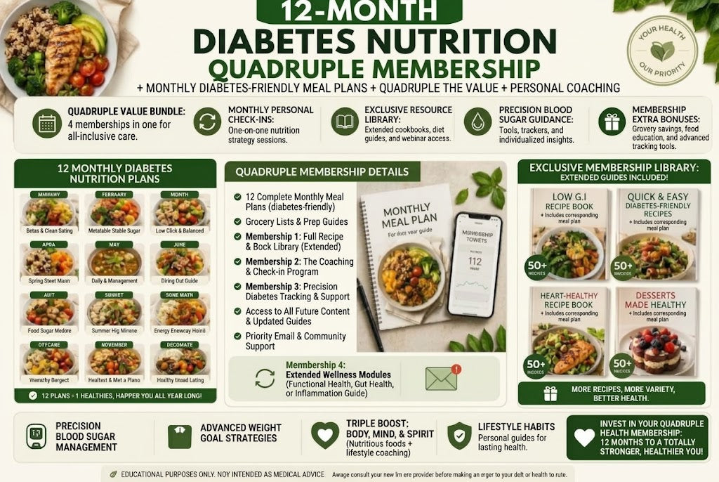 12-Month Diabetes Nutrition Quadruple Membership